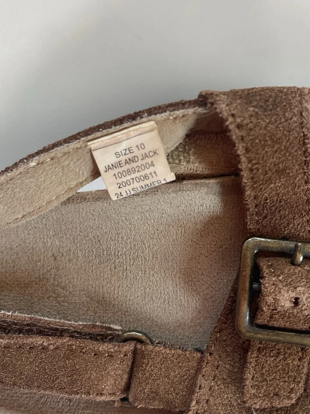 JANIE & JACK VGUC Genuine Leather Suede Buckle Strap Sandals